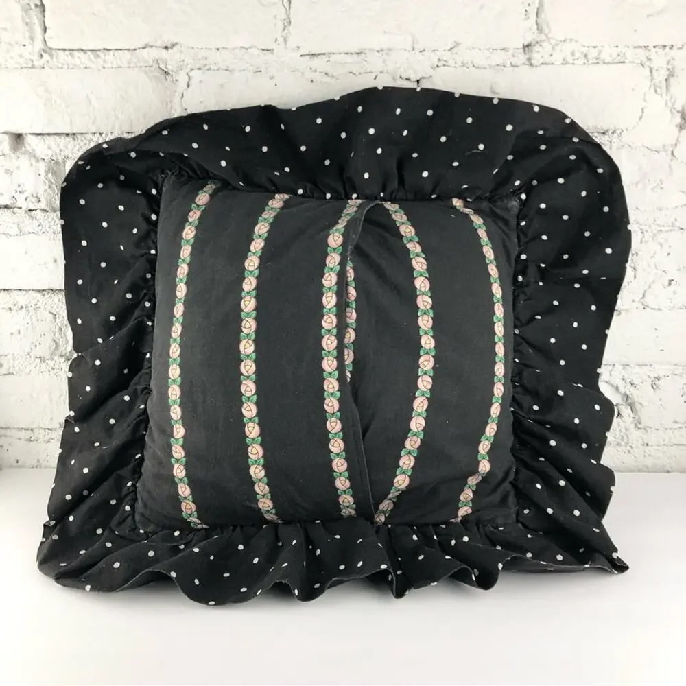 Vintage Mary Engelbreit Home Is Where The Heart Is Ruffle Pillow